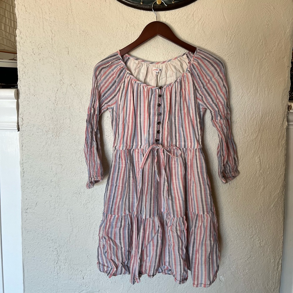 Sundry Pastel Striped Cotton Dress